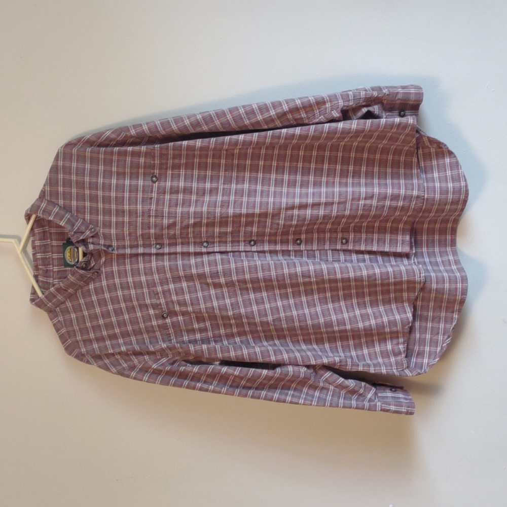 Cabela's light red plaid Button-down shirt. Size XXL